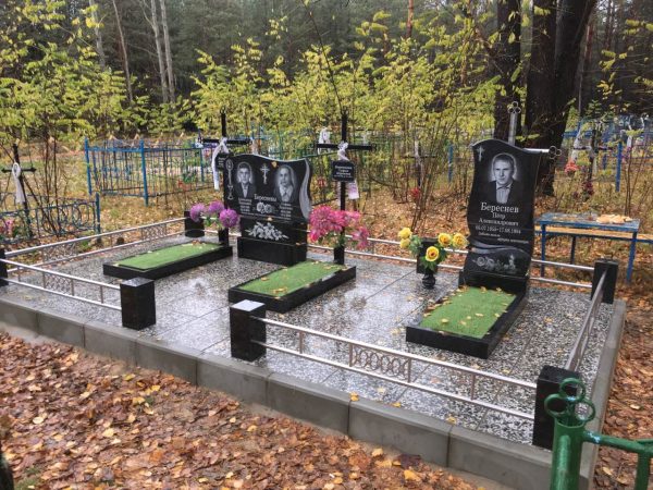 Ограда гранит с нержавейкой 4