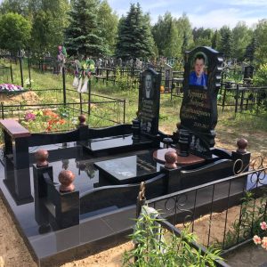 Ограда гранит с нержавейкой 7